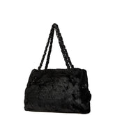 シャネル マトラッセ カメリア ココマーク チェーン トートバッグ ショルダーバッグ ブラック フェイクファー レディース CHANEL 【中古】